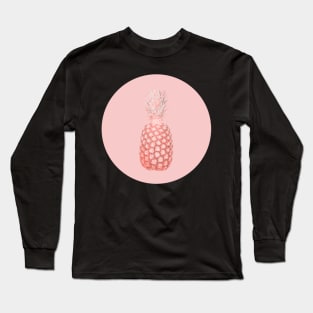 Pineapple in Millennial pink minimalist design Long Sleeve T-Shirt